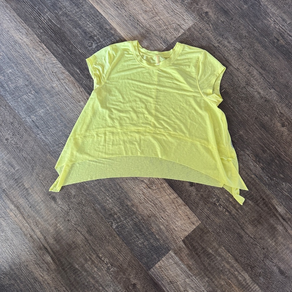 FP Movement Neon Yellow Sheer Workout Top